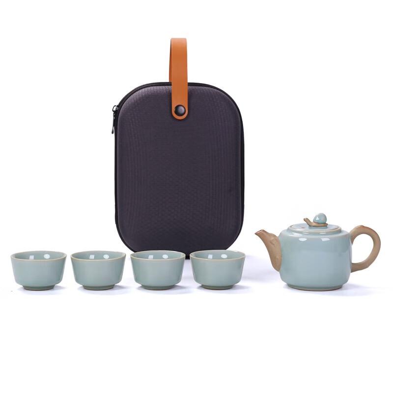 Bafangli 'Slow Dance Life' Plum Celadon 5-Piece Tea Set
