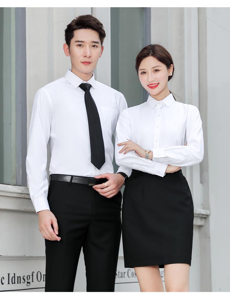 

Мужская белая рубашка с длинным рукавом приталенного кроя - Осенний стиль, деловой кэжуал 41