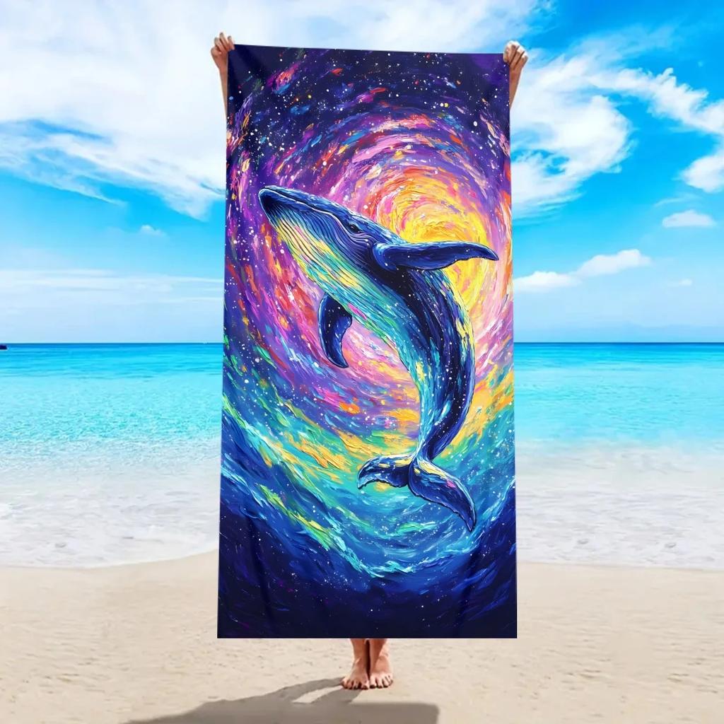 Sea Turtle Dolphin Beach Towel Large Ocean Animal Bath Towel Quick Dry Sand Free Swimming Pool Travel Blanket Summer Shower Gift