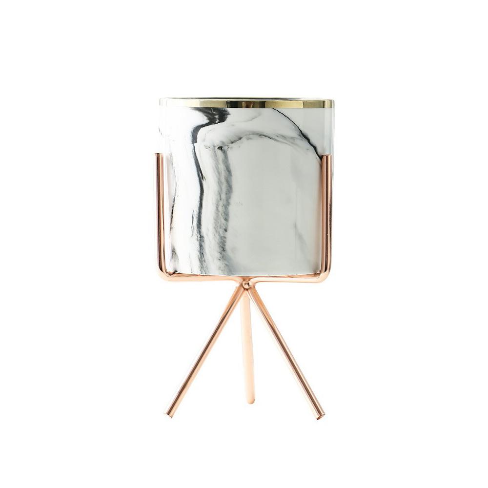 1 buc. Ghiveci Exquis din Fier Placat cu Aur - Un Ghiveci Decorativ Grozav pentru Flori, Cactuși și Plante Suculente