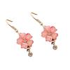 Hook Earrings Elegant Piercing Women Flower Petals Rhinestone Ear Dangle