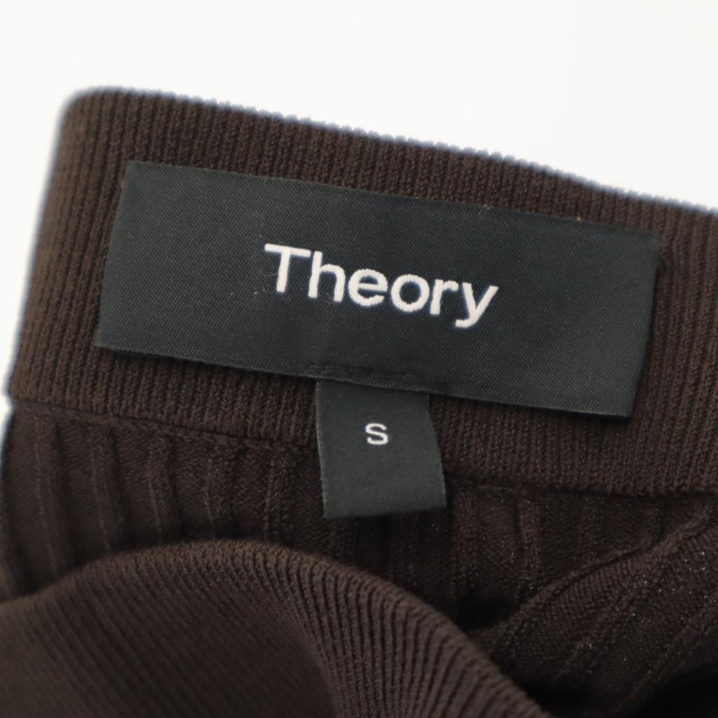 Theory Mimole Length Rib Knit Tight Skirt S Brown Women Used