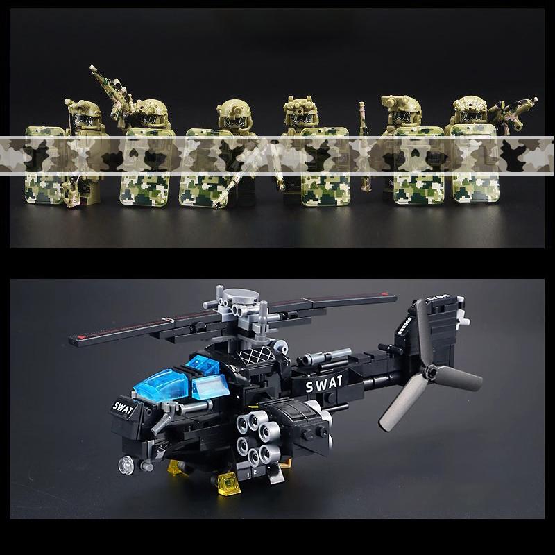 Military Mini Figures Collection Set, Special Forces Camo Commando Building Blocks, Army Role Play Toys Gift for Boys Children