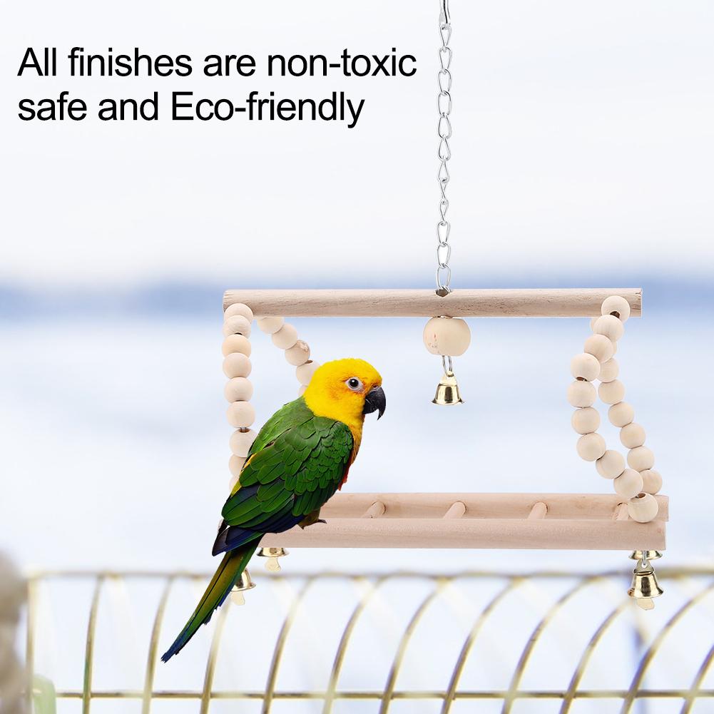 Pet Parrot Toy Wooden Climbing Swing Ladder for Birds Hamster