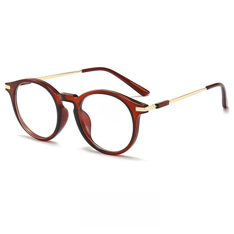 Neue Vintage-Lesebrille mit rundem Rahmen für Damen und Herren, großer Rahmen, Blaulichtfilter, Alterssichtigkeitsbrille mit transparenten farbigen Gläsern