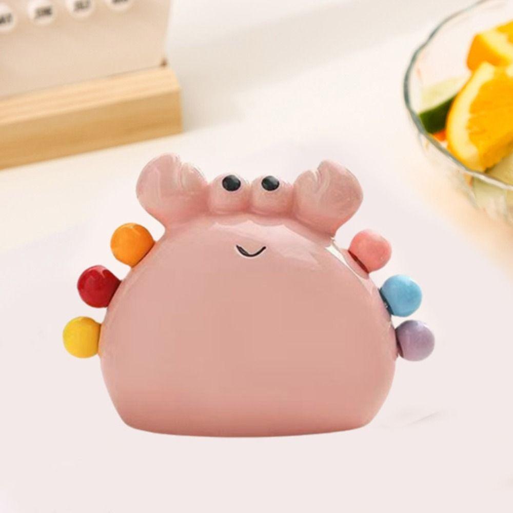 Stainless Steel Crab Fruit Fork Colorful Decorative Fruit Cake Sausage Fork Cute with Storage Jar Dessert Forks for Home