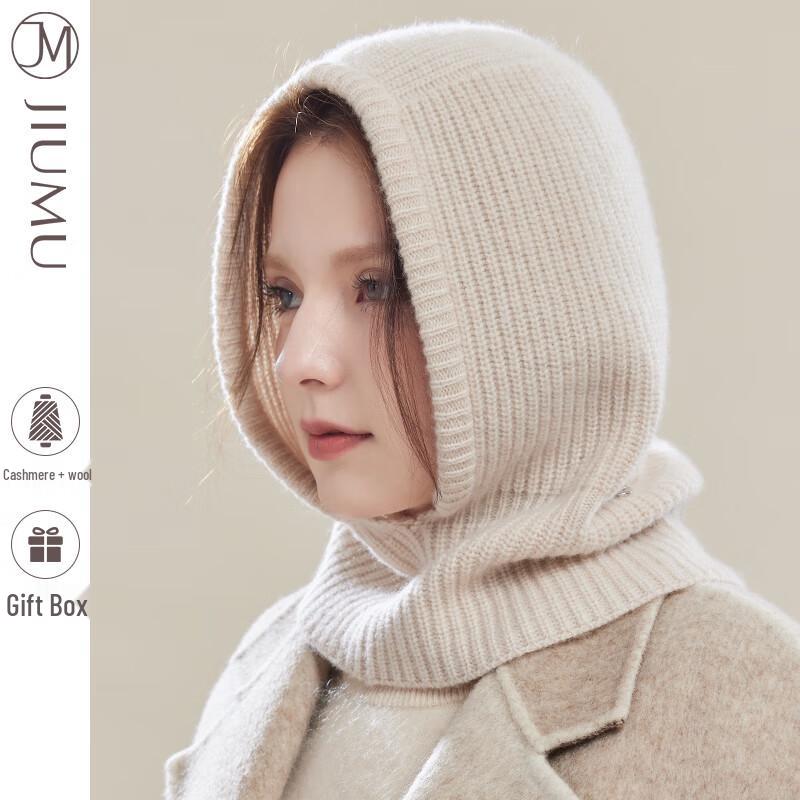 JIUMU Cashmere Balaclava Hooded Scarf
