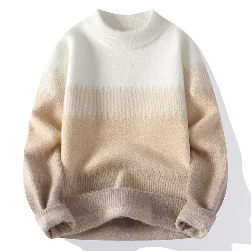 2025 Herren Winter Nerz Samt Vogelscheuche Strick Rundhals Pullover