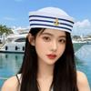 Boat Costume Yacht Captain Hat Navy Blue Dressing Up Sailor Ship Cap Comfortable Men Women Costume Accessory Festival Supplies