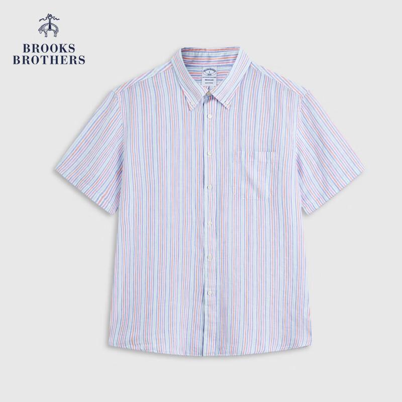 Brooks Brothers Men s Linen Short Sleeve Button-Down Shirt L