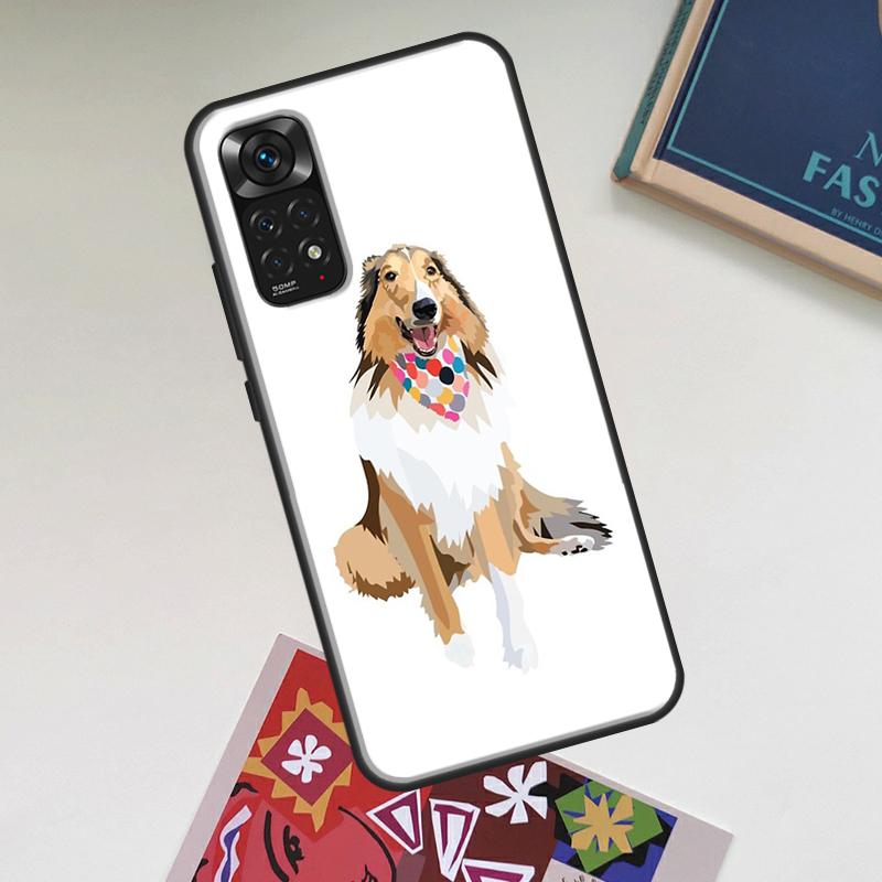 Cartoon Border Collie Case For Xiaomi Redmi Note 14 Pro 13 12 11 9 10 15 Pro Plus Redmi 15 C 14C 13C 10C 12C Cover