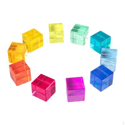 100Pcs Rainbow Acrylic GEM Cubes Building Blocks Early Educational for Children Stacking Bin