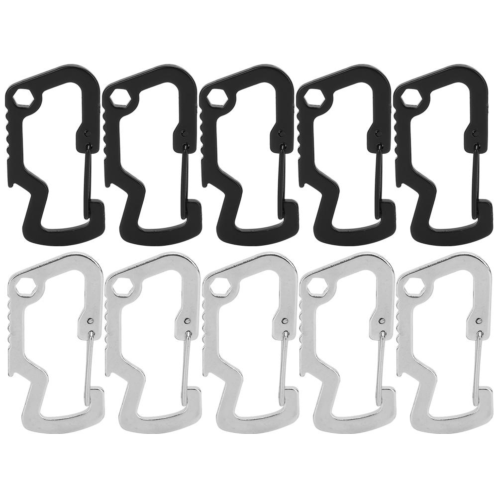 

Multifunctional D Shaped Buckle Stainless Steel Carabiner Bottle Opener Spring Hook
