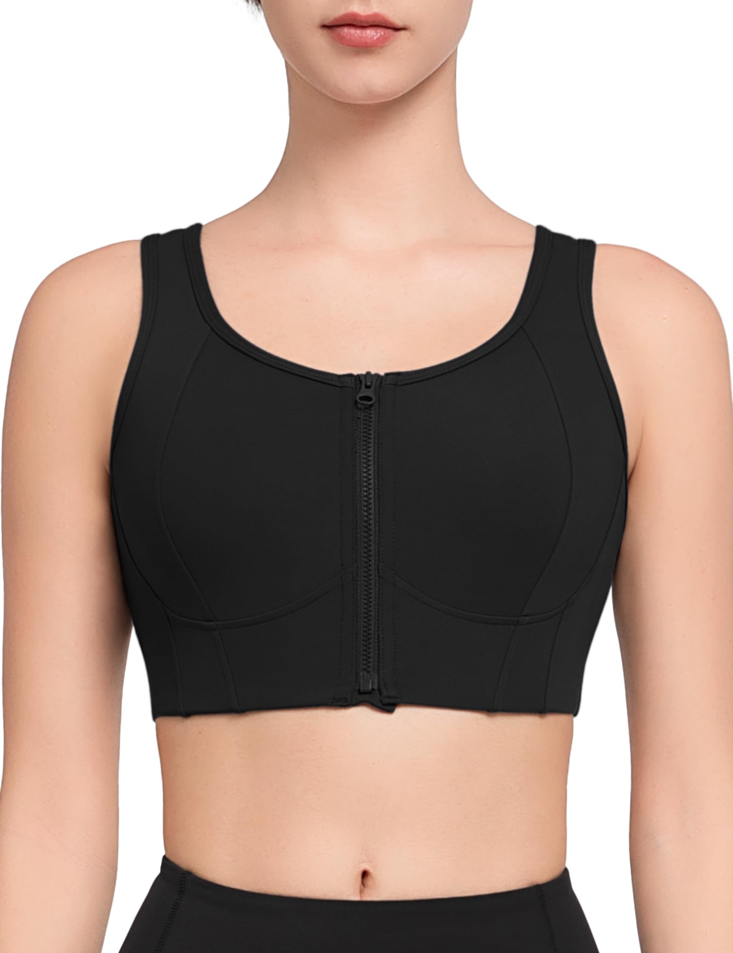 Yvette Спортивный бюстгальтер для без открытой высокой влажности быстрый интегрированный большой спортивный XL черный женский, отскок, передний, поддержка, влагоотводящий, сушка, U-образная спинка, чашка,