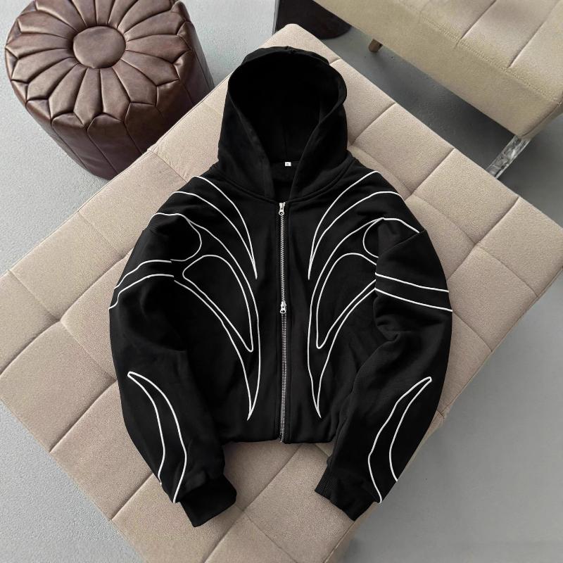 European and American Y2K Street Personalized Print Men's and Women's Fashionable Loose Hoodie