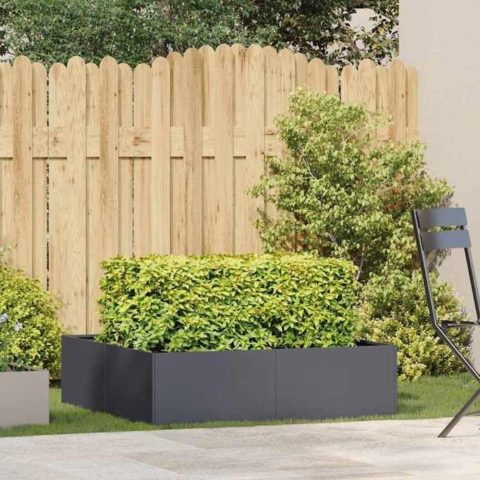 VidaXL Anthracite Planter 100x100x30 Cm Steel 860810