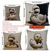 2D Cute Bow-Tied Duck Pattern Pillow Covers Pattern Cushion Cover Suitable For Sofa Bedroom Car Pillow Cover