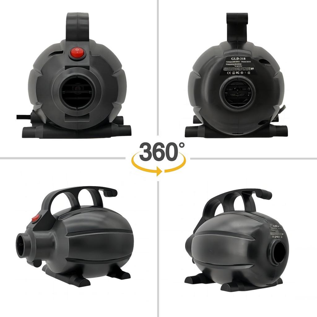 Pompă de aer electrică de 600 W, pompă portabilă pentru deflator cu 5 duze pentru saltea de aer gonflabilă, inel de înot, jucării gonflabile pentru piscină