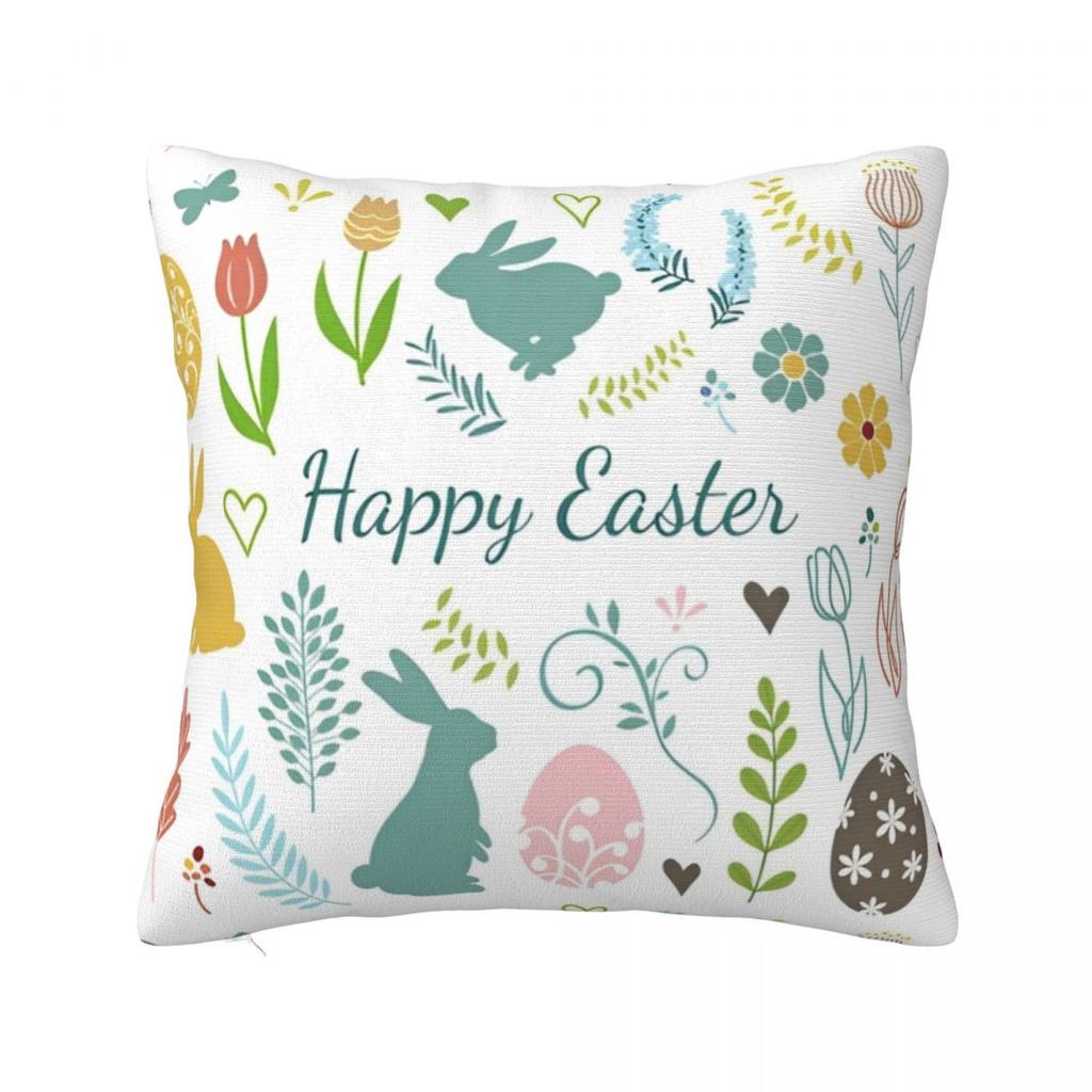 Easter Rabbit Bunny Pillowcases Sofa Cute Cushion Cover Funny Home Decoration Throw Pillow Case 40*40