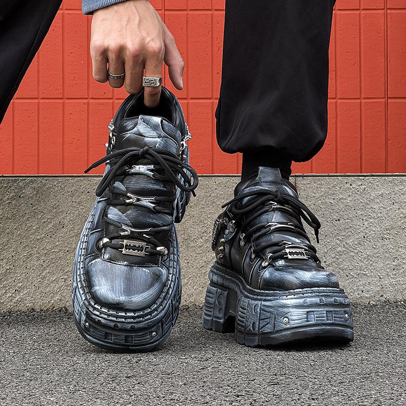 Nové pánské boty z high streetu v americkém metalovém punkovém stylu s retro niche designem, módní boty do ulice, vlna 561204-J