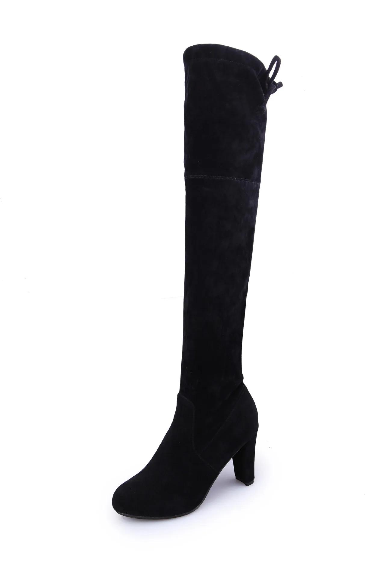 

Botas Mujer Invierno In Over The Knee Women Boots Stretch Fabrics High Heel Slip on Shoes Pointed Toe Long Botte Femme 2026 35