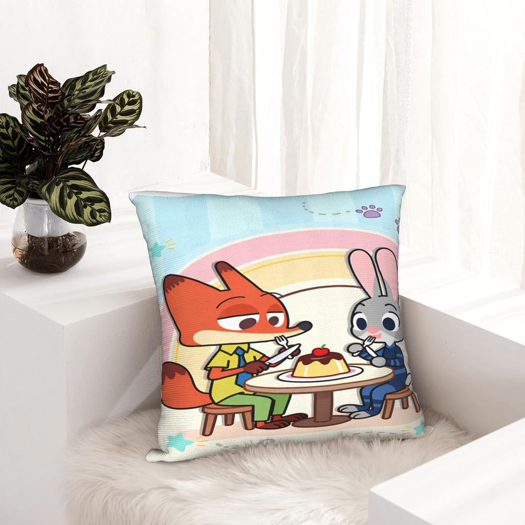 Zootopia Pillow Cover Graphic Cushion Cover Funny Pillow Case For Sofa Couch Bed Living Room