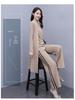 2023 Women's Fashion Three-Piece Set: Wide-Leg Pants, Temperament Coat & Casual Crop Top