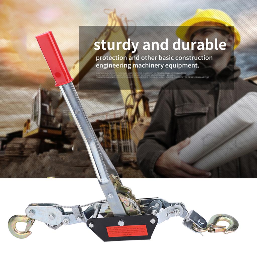 2T/4T Wire Rope Hand Power Puller Tighten Tool Mini Tightener Double Hook Lifting Tool Gear Winch Puller