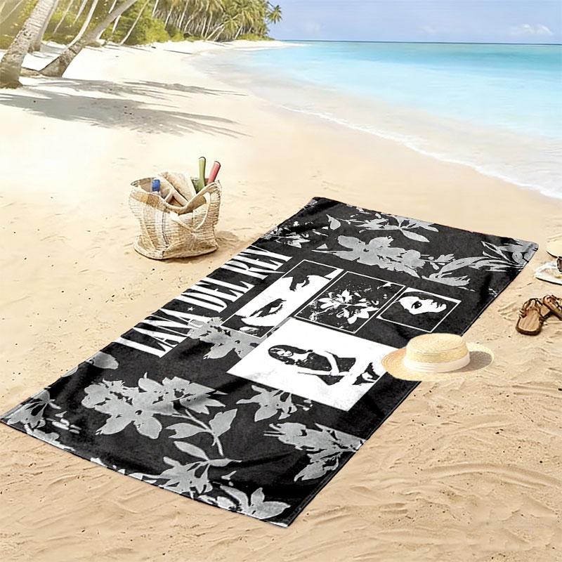 Lana Del Rey Print Beach Towel, Large Soft Quick Dry Towel for Beach Camping Swimming