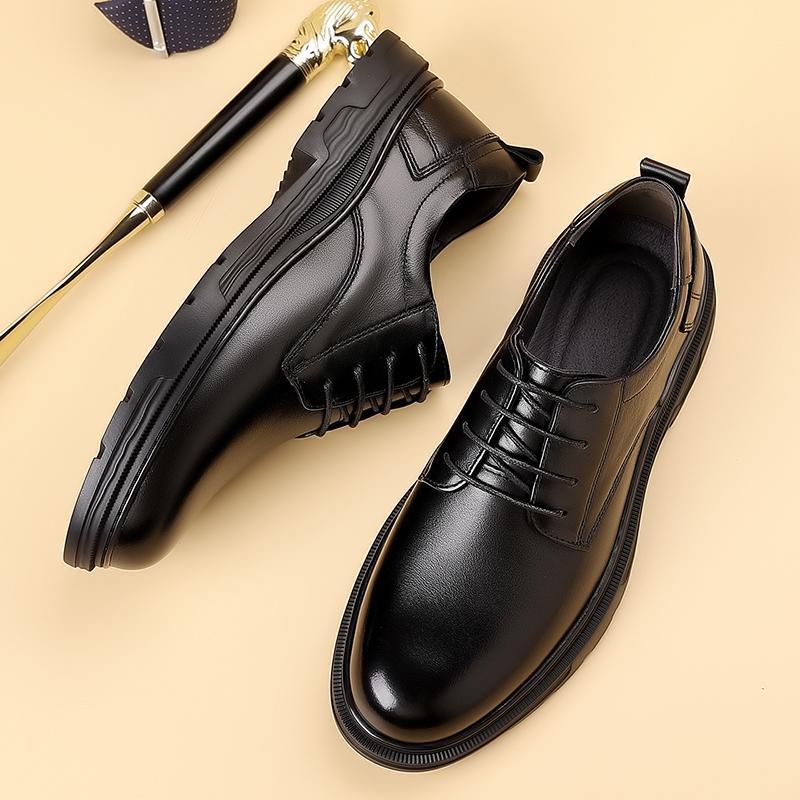 Fashion Men's Leather Oxford Shoes Business Formal Dress Shoes for Office Comfortable Slip-Resistant Flats Luxury Brand Men Casual Shoes
