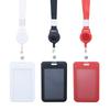 Pure Color Retractable Badge Reel Retractable Teacher Lanyard with Name Card Badge Holder Neck Strap Keychian Accessories Gift