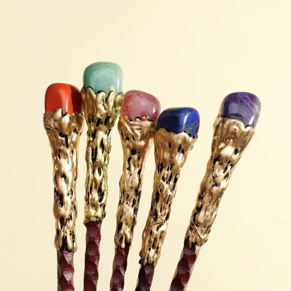 Wooden Handle Crystal Magic Wand Crystal Ball Magic Scepter Creative Fairy Stick Holiday Gift