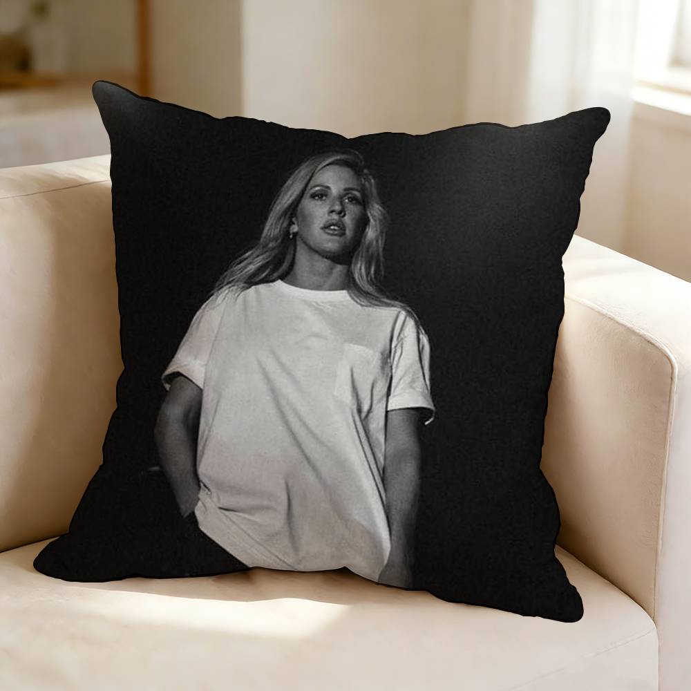 Independent SingerSongwriter EEllie GGoulding  Pillow Case Square DoubleSided Sofa Cushion Cover Bedroom Bedside Pillow