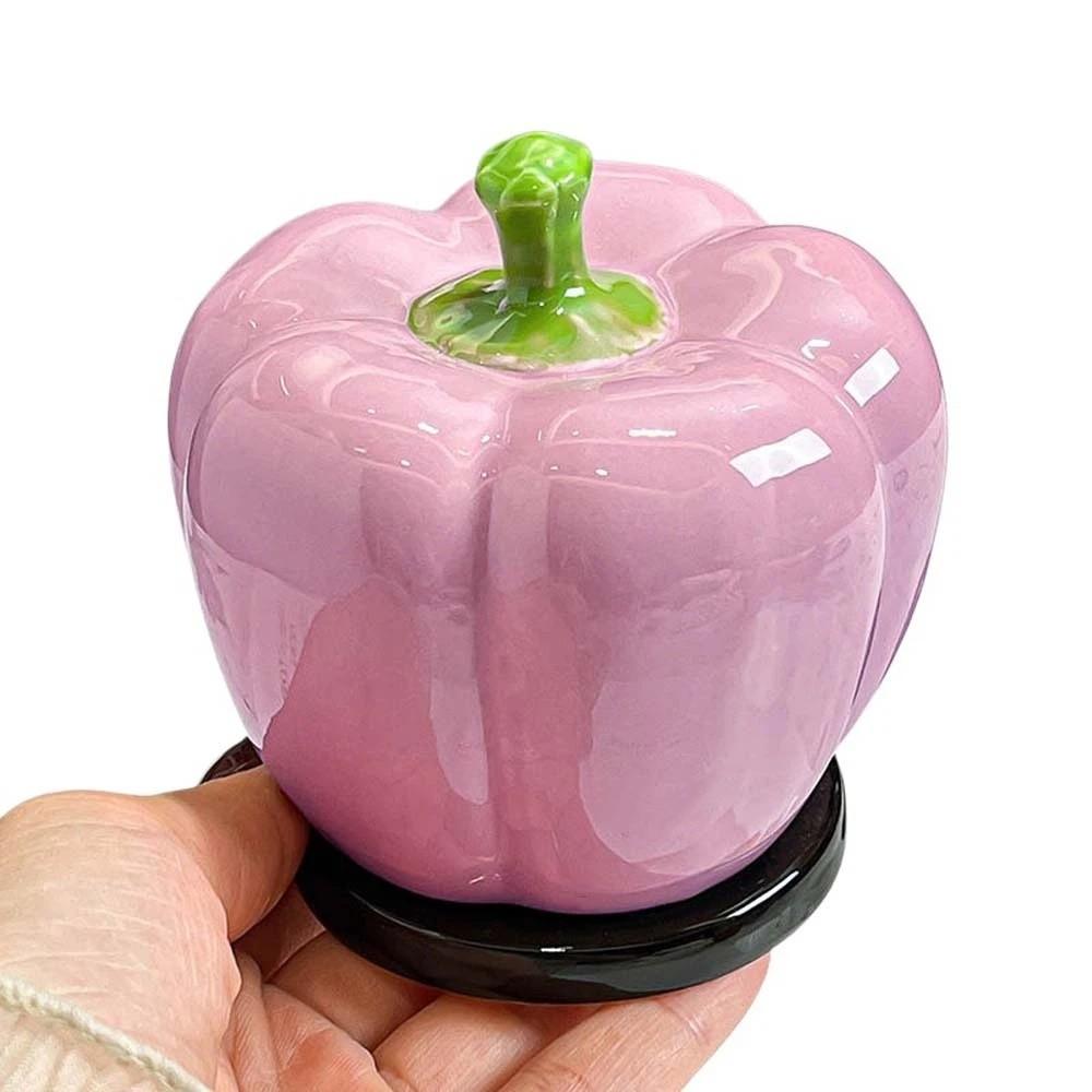 

Ceramic Lantern Chili Toothpick Box Vegetable Shapes Thickened Chili Toothpick Case Chili Cotton Swab Desk Toothpick Holder