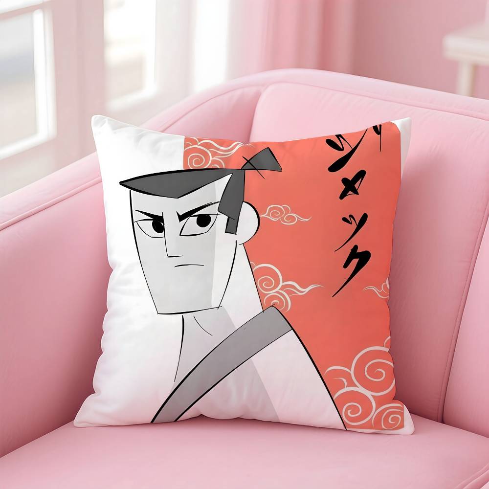 Movie S-Samurai Jack Pillow Case Pattern Printed Pillowcase for Living Room Sofa Cushion Cover & Bedroom Decor