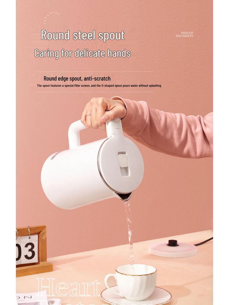 Kompakt elektrisk vattenkokare för hemmet och studentrum: Isolerad, Snabbuppvärmning, Automatisk, Bärbar för Te & Matlagning.