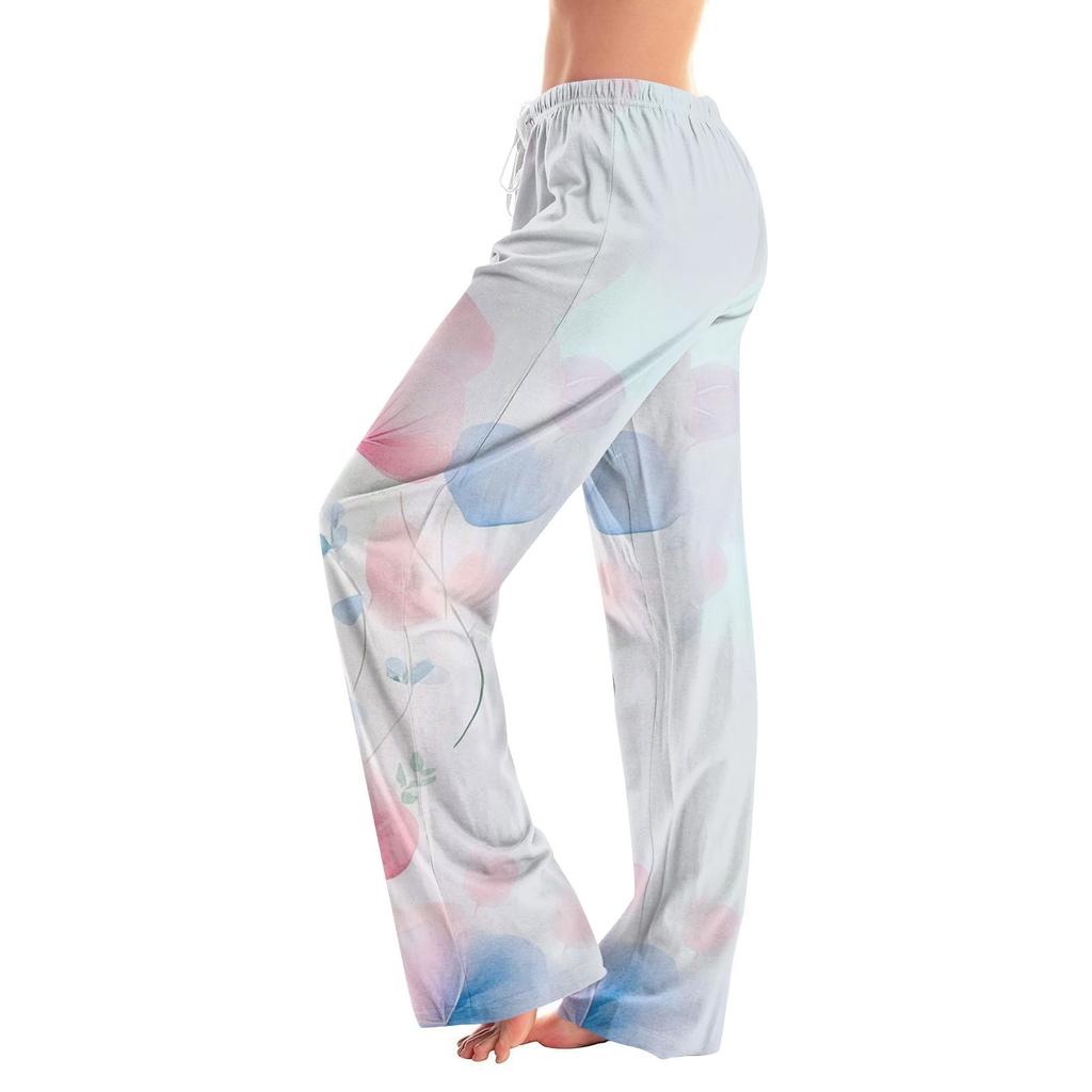 Damenmode Lockere, lässige Freizeithose mit Blumenmuster