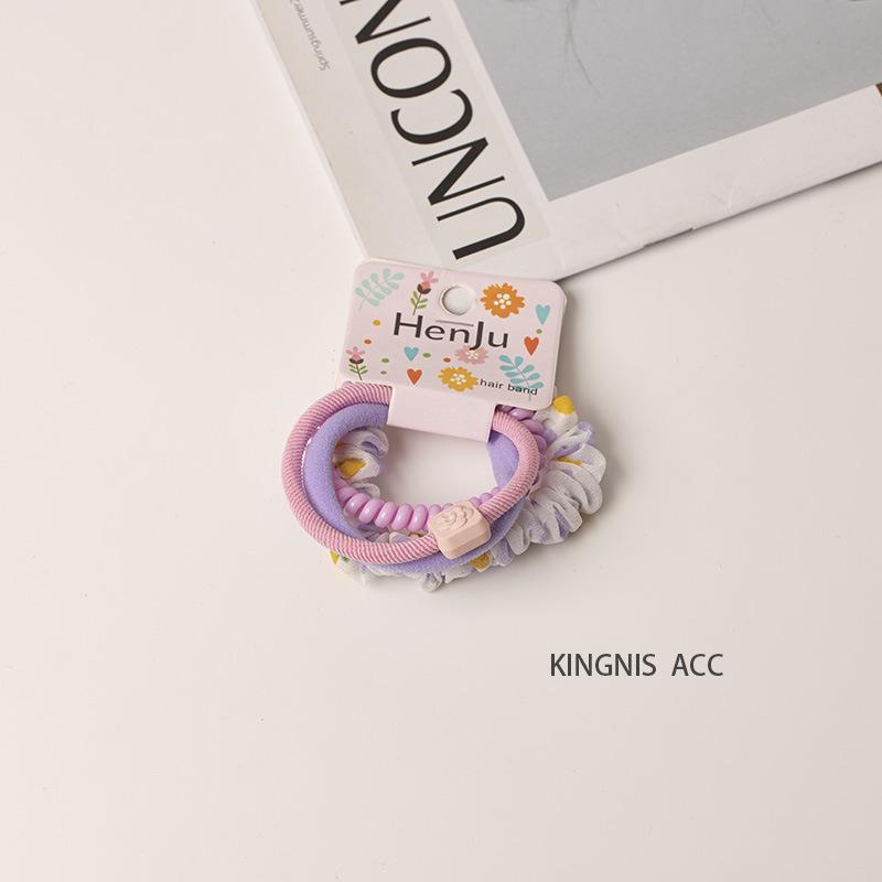2025 Spring/Summer Crystal Candy Color Floral Spiral Hair Ties - Elegant, Sweet Telephone Cord Hair Accessories for Women
