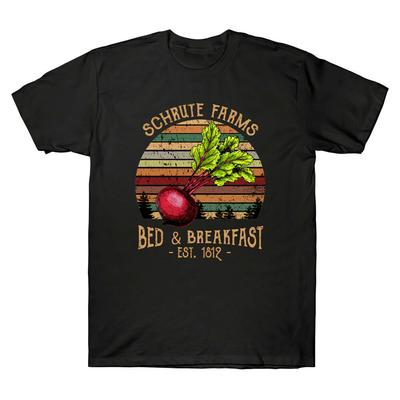 Schrute Farms Bed And Breakfast Office Dwight Retro T-Shirt Cotton Tee