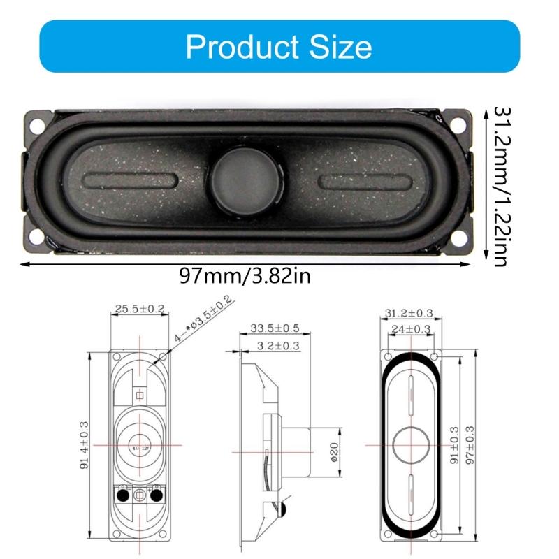 Small Oval Speaker with Internal Magnet Technology 97x31mm 4 Ohm 12W Power Simple To Operate for Clear Sound Output