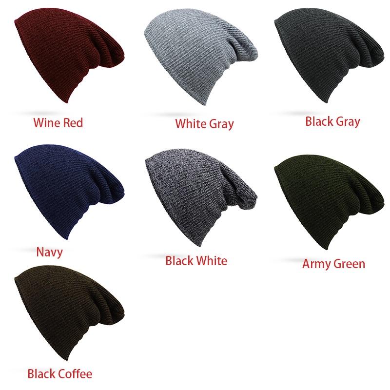 Men Unisex Women Knit Baggy Beanie Winter Hat Ski Slouchy Chic Knitted Cap Skull