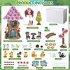 60PCS Solar Fairy Garden Accessories Resin Light up DIY Village Decoration Elves Flowers Cottage Micro Landscape Ornament