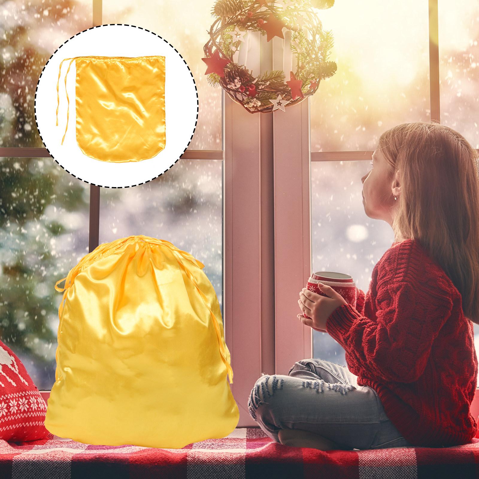 

Large Christmas Santa Claus Gift Bag Drawstring Design Reusable Festive Party Favor Bag for Xmas Gifts Candies Small Decorations other
