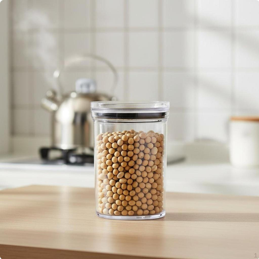 Clear Canister HumidityResistant Dry Food Storage Goods Jar for