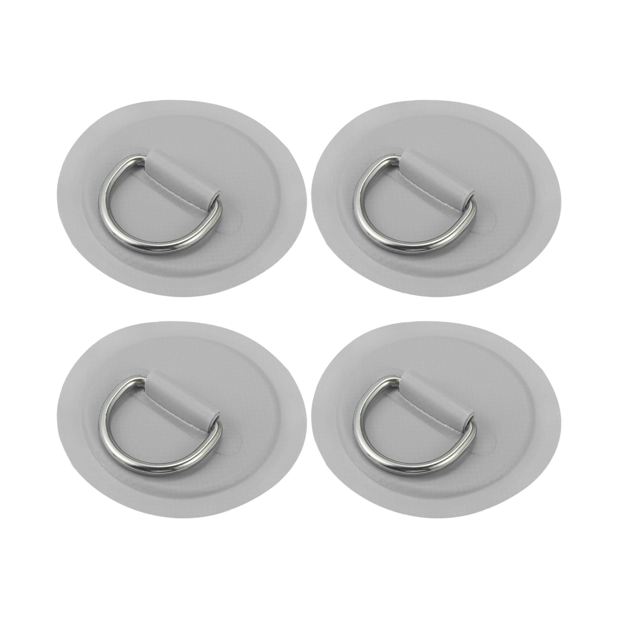 

X AUTOHAUX D-Ring Patches PVC Stainless Steel Round D-Ring Pads for Surfboard Inflatable Boat сірий колір