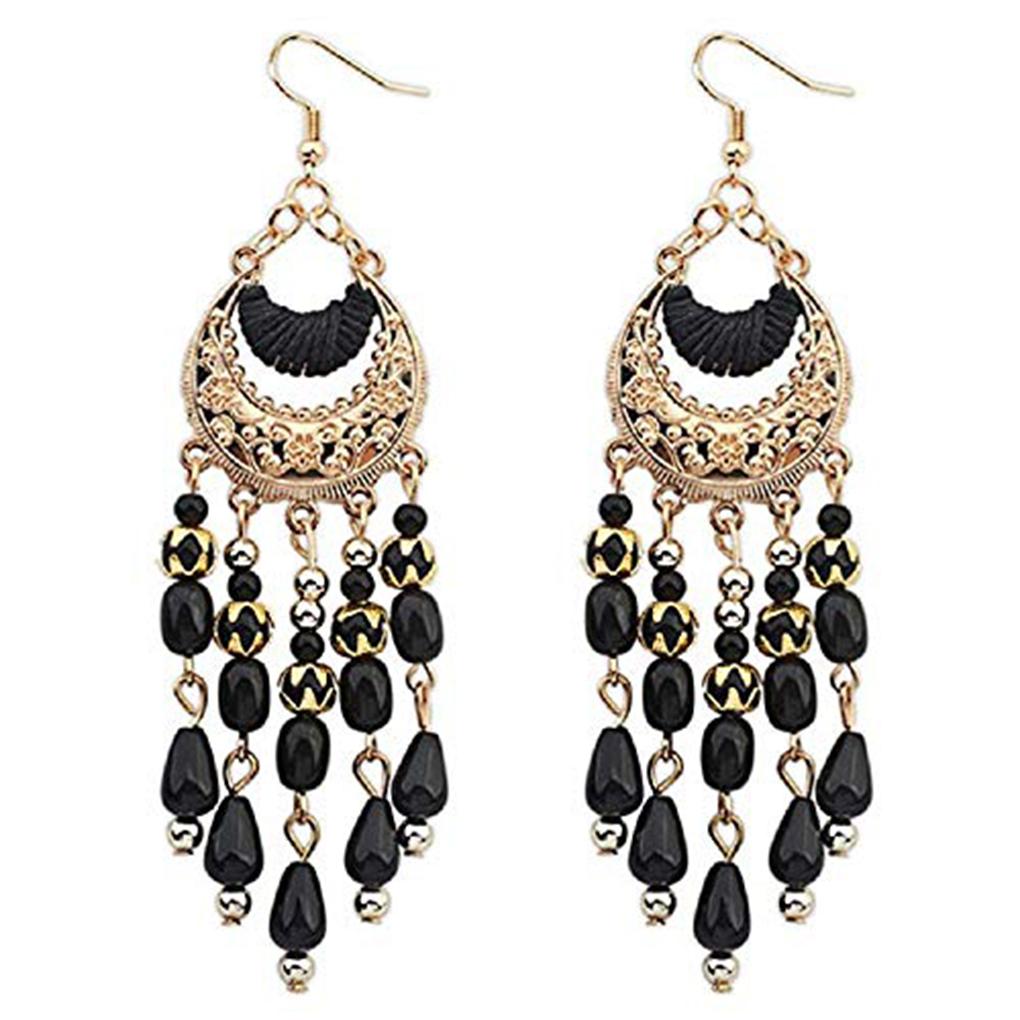 

Богемная лунная форма длинные висячие кисточки кулонnger Серьга Пусет