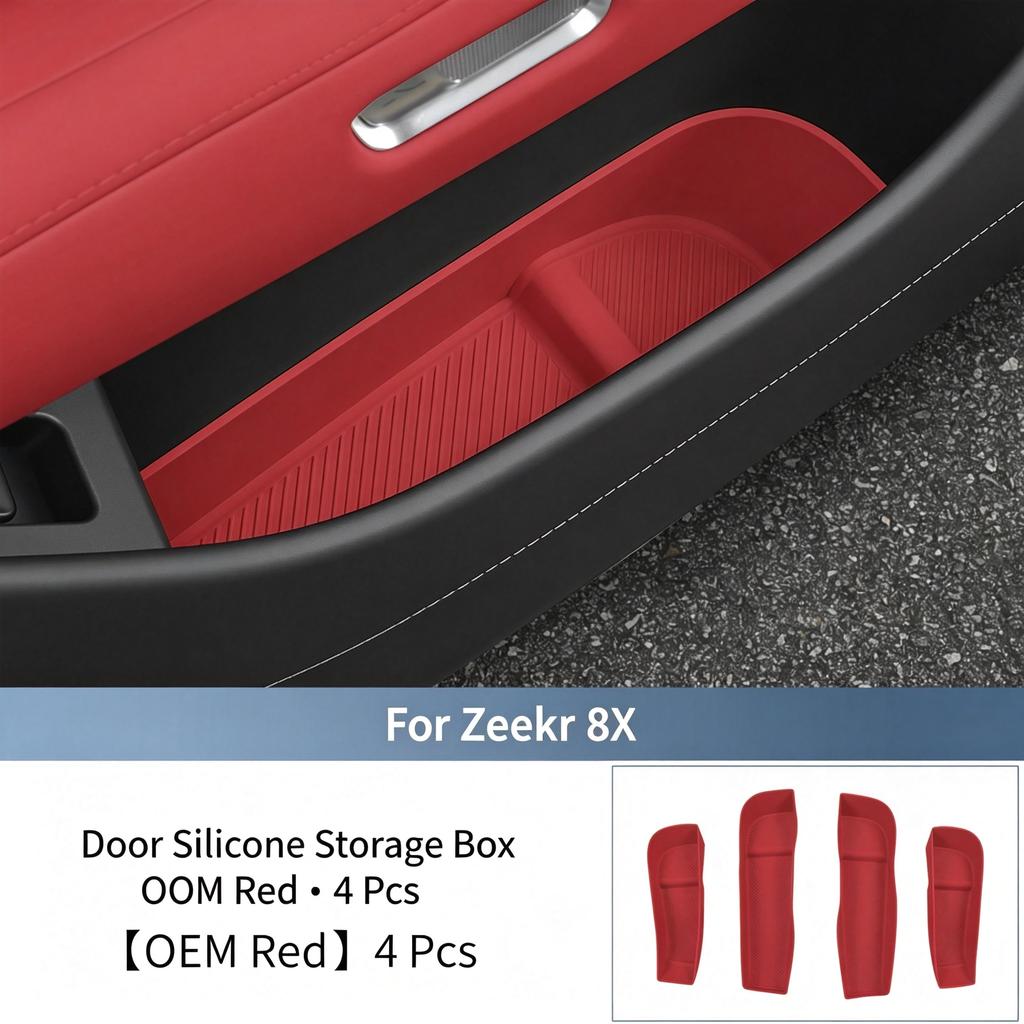 FOR ZEEKR 8X Full Car Door Storage Box, Silicone Storage Box, Neat Storage Compartment, Interior Accessories