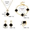 Four-leaf Clover Necklace Bracelet Earrings and Ring Set - A Sophisticated and Elegant Women's Jewelry Set