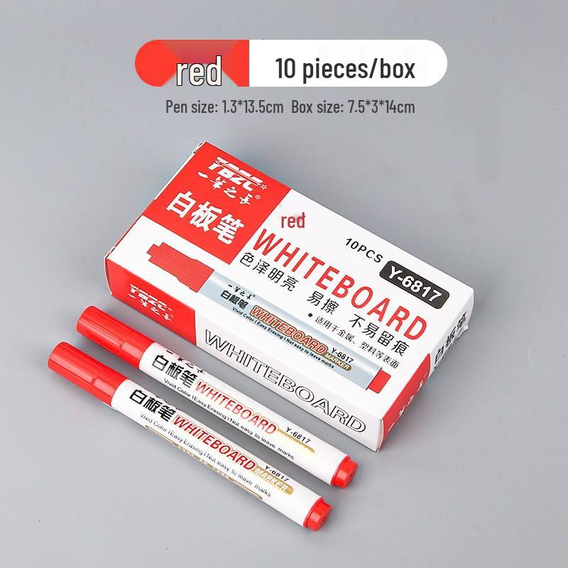 Erasable Large Capacity Whiteboard Marker - Water-Based, Big Head, Easy Erase, Black/Red/Blue for Office Use