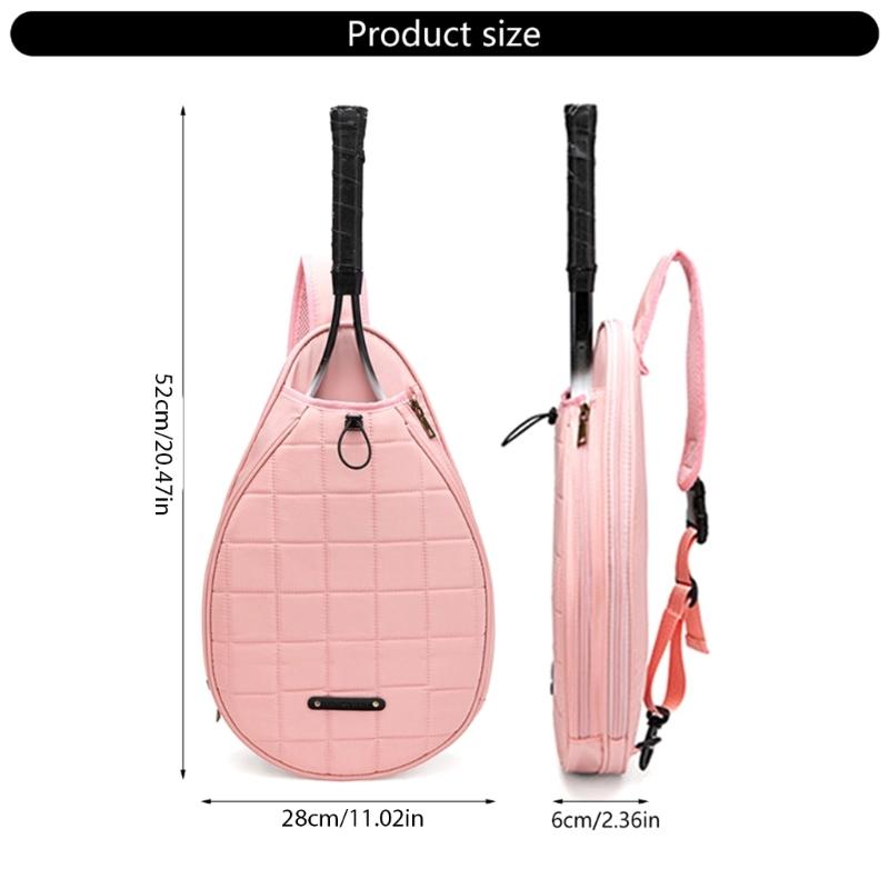 Water Resistant Slings Bags For Tennis Paddles And Pickleballs Racket, Chest Bag Adjustable Shoulder Strap Sports Purse
